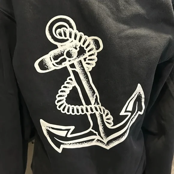 Sport Tek Women’s Black Graphic Hoodie Lace Front Salty on Hood Size XS - Picture 5 of 9